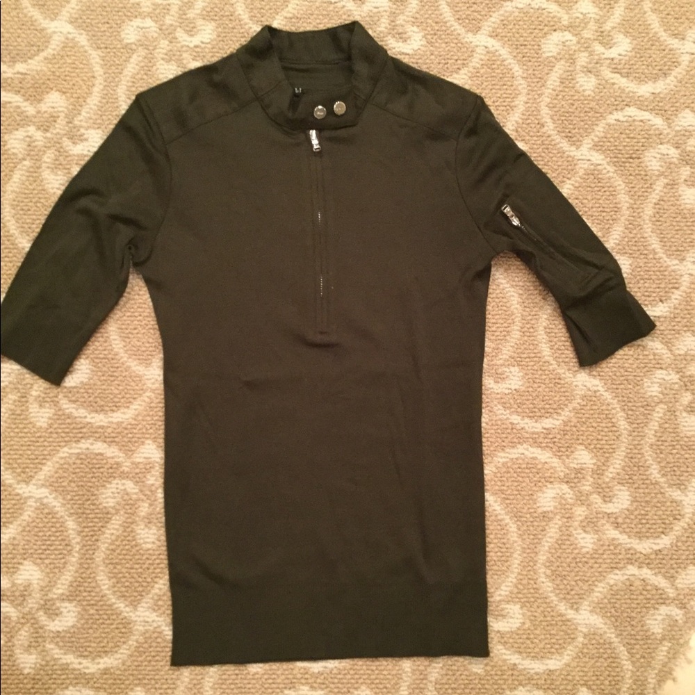 RALPH LAUREN OLIVE GREEN SWEATER SHORT SLEEVE XS